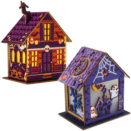 Diamond Art Club Halloween & Pumpkin Glow Gem Houses Diamond Painting