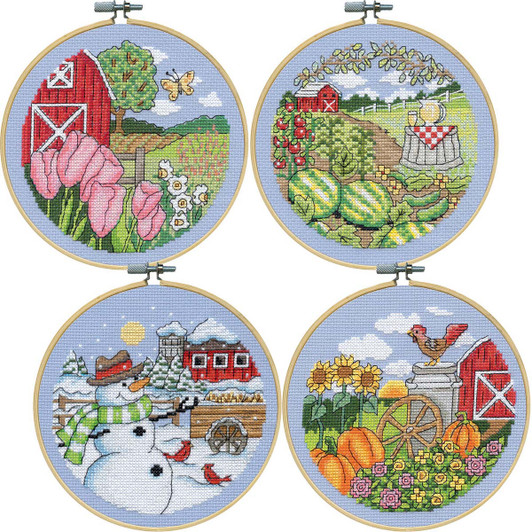 Design Works Four Season Hoops Set Counted Cross-Stitch