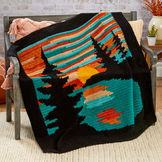 Herrschners Sundown Silhouette Afghan Crochet Kit