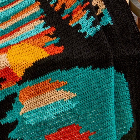 Herrschners Sundown Silhouette Afghan Crochet Kit