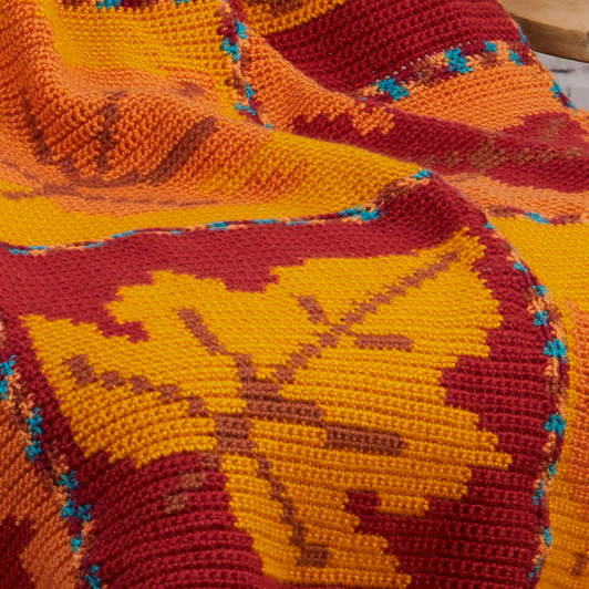 Herrschners Fireside Foliage Throw Crochet Kit