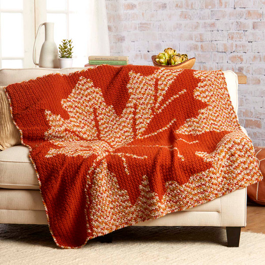 Herrschners Maple Reflections Throw Crochet Kit