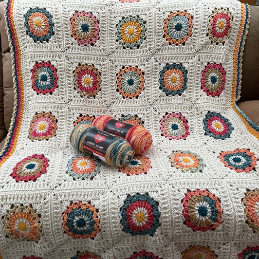 Red Heart Tranquil Garden Blanket Crochet Kit
