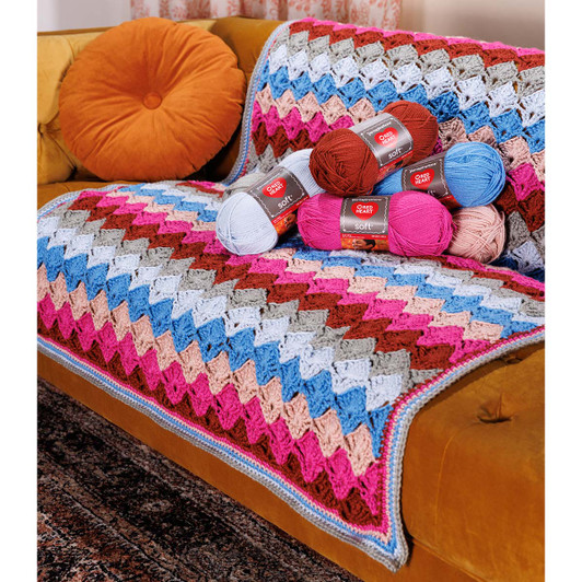 Red Heart Twilight Sea Shells Throw Crochet Kit