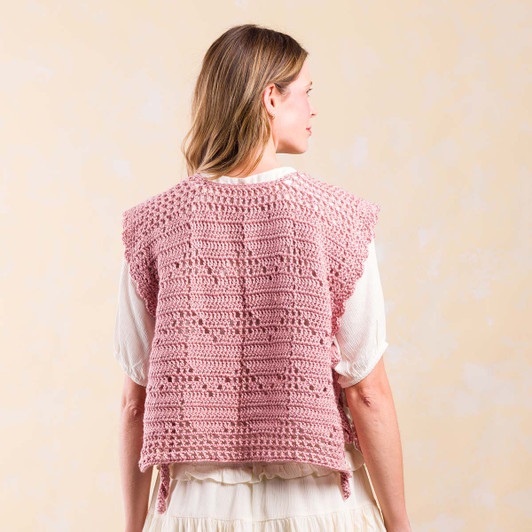 Caron Filet Heart Vest Crochet Kit