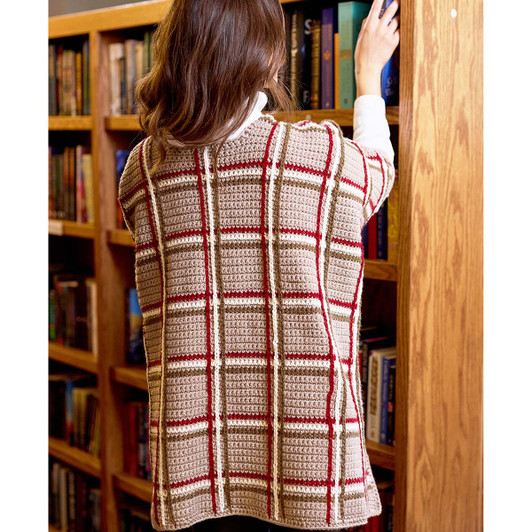 Premier Plaid Narrative Ruana Crochet Kit