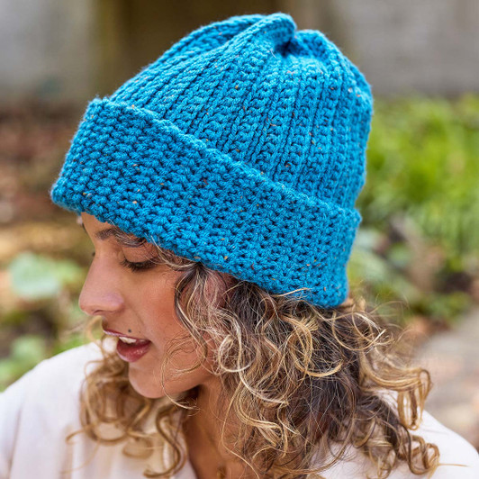 Premier Tweed Ribbed Beanie Crochet Kit