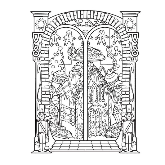 Dover Vintage Christmas Windows Coloring Book