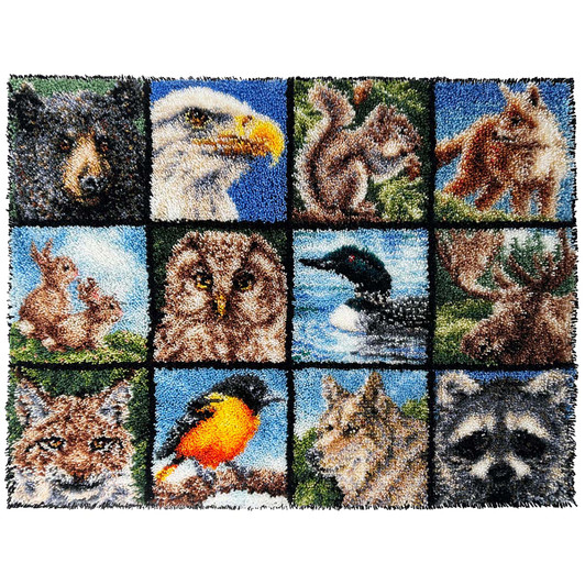 Herrschners North American Wildlife Montage Latch Hook Kit