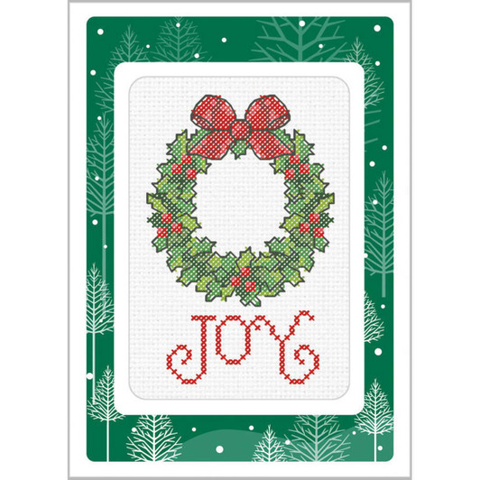 Herrschners Joyful Wreath Greeting Card Counted Cross-Stitch