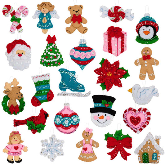 Bucilla Modern Merry Minis Ornaments Felt & Sequin Kit