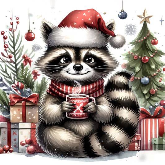 Dotty Designs Raccoon Card Diamond Painting