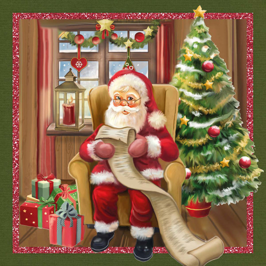 Dotty Designs Santa with a Wish List Card Diamond Painting