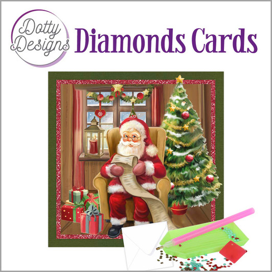 Dotty Designs Santa with a Wish List Card Diamond Painting