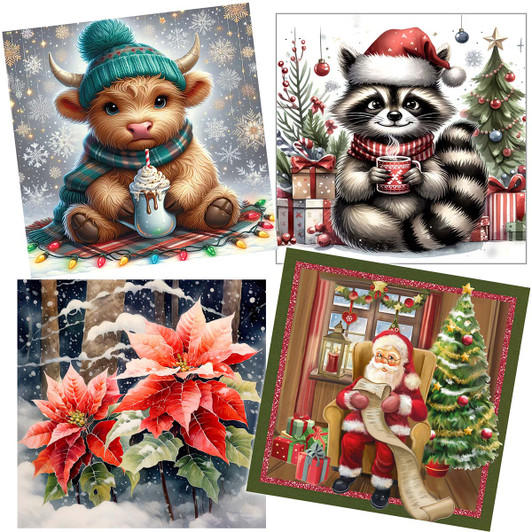 Dotty Designs Christmas Card, Set of 4 Diamond Painting