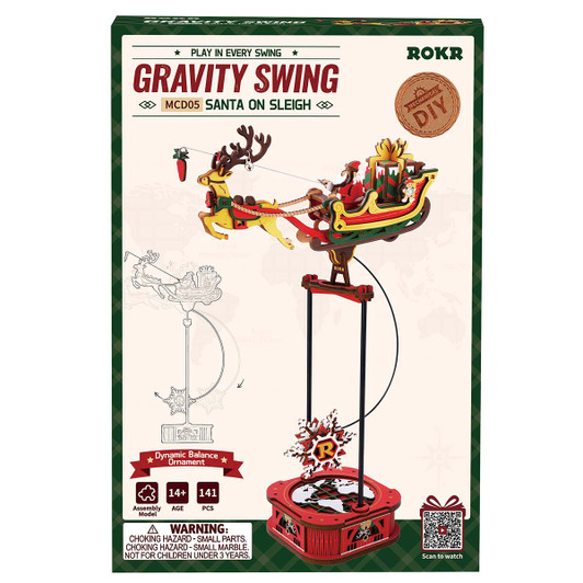 Robotime Santa on Sleigh Pendulum Model - Wood