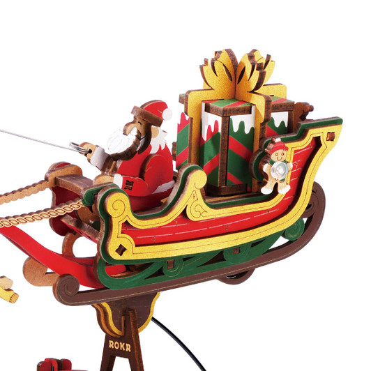 Robotime Santa on Sleigh Pendulum Model - Wood