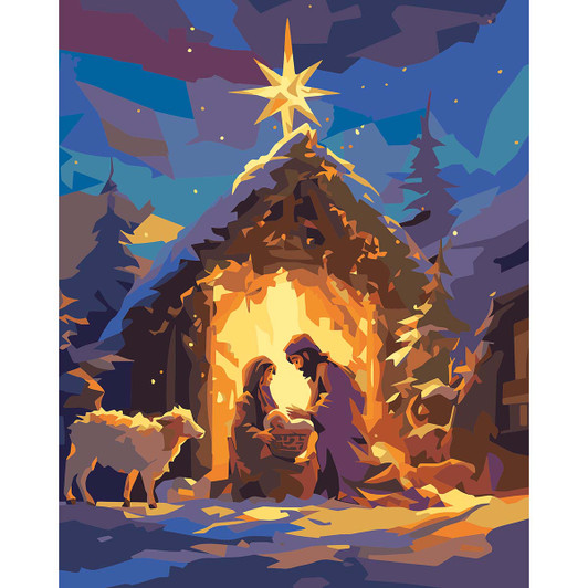 Figured Art  Silent Night Paint by Number Kit