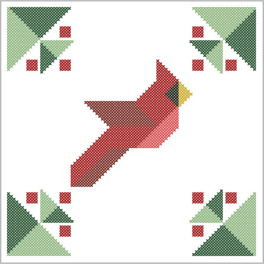 Herrschners Quilted Cardinal Quilt Block Thread Kit