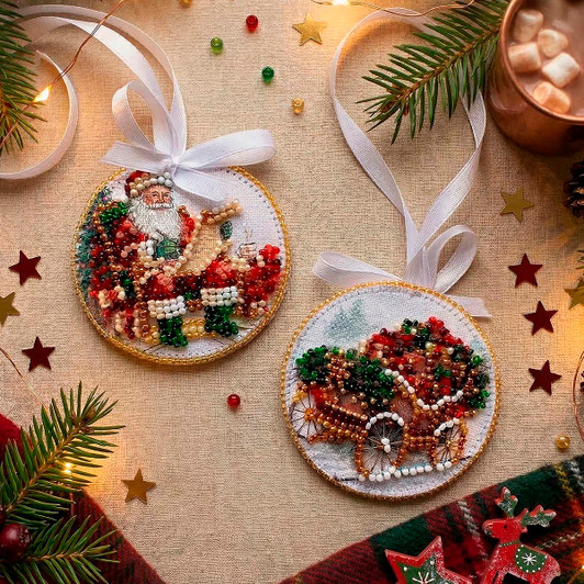 Abris Art Sleigh of Santa Bead Embroidery Kit