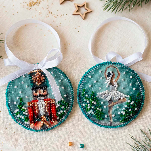 Abris Art Ballet of the Winter Night Ornament Bead Embroidery Kit