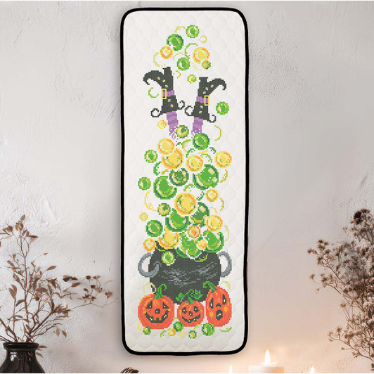 Herrschners Cauldron Bubbles Wall Hanging Stamped Cross-Stitch Kit