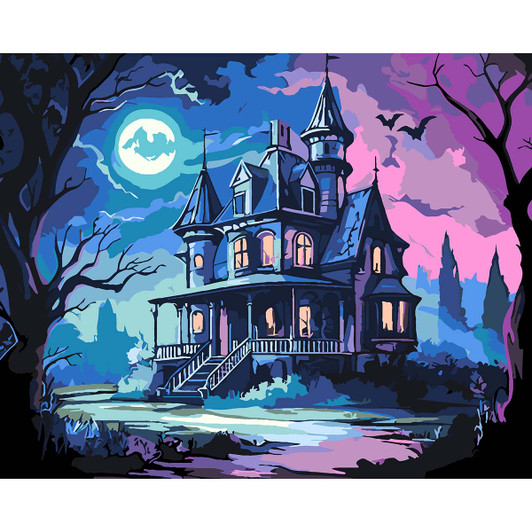 Figured Art  The Haunted Mansion Paint by Number Kit