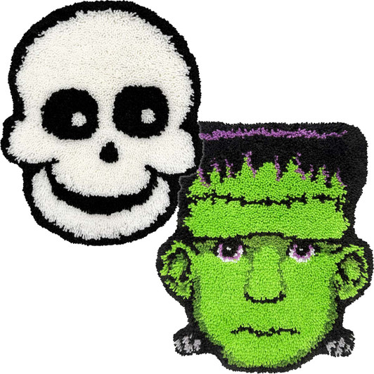 Herrschners Mr. Bones & Frankie, Set of 2 Latch Hook Kit