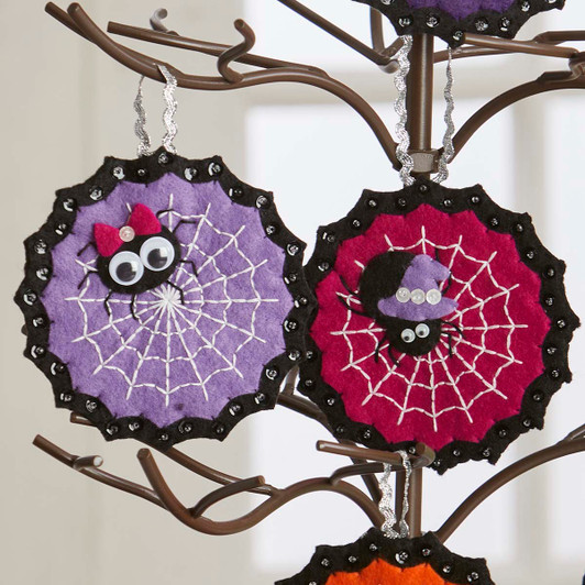 Herrschners Halloween Spinners Ornaments Felt & Sequin Kit