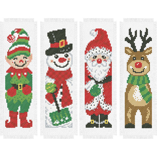 Herrschners Holiday Crew Bookmarks Counted Cross-Stitch Kit