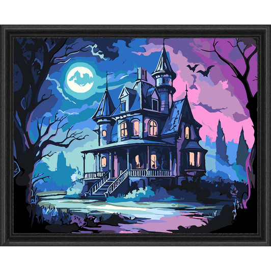Figured Art  The Haunted Mansion Kit & Frame Paint by Number Kit