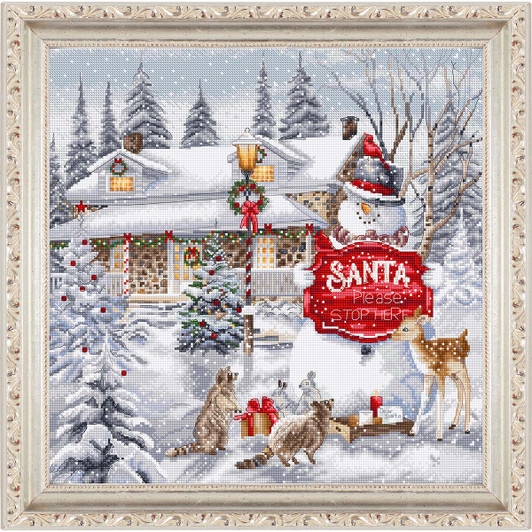 Letistitch Please Stop Here Kit & Frame Counted Cross-Stitch Kit