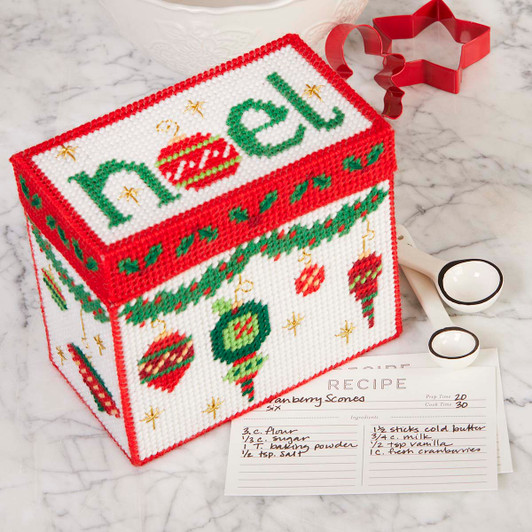 Herrschners Deck the Halls Recipe Box Plastic Canvas Kit
