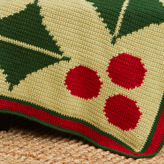 Herrschners Holly Bough Blanket Crochet Kit