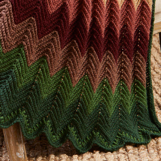 Herrschners Fireside Cheer Ripple Throw Crochet Kit