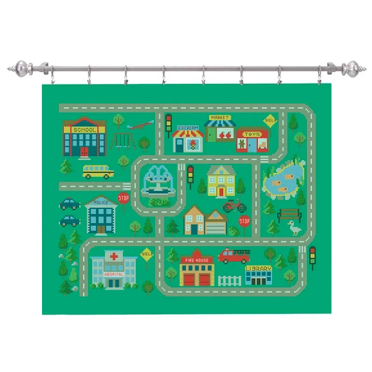 Herrschners City Builder Baby Quilt Top Stamped Cross-Stitch Kit