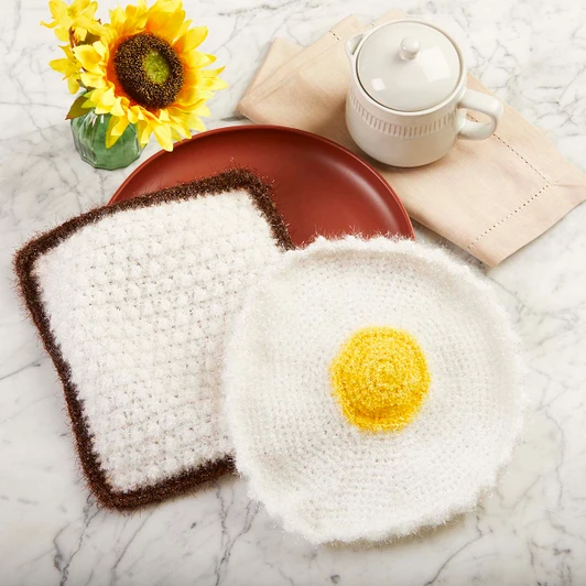 Herrschners Sunny Side Scrubby Dishcloths Crochet Kit