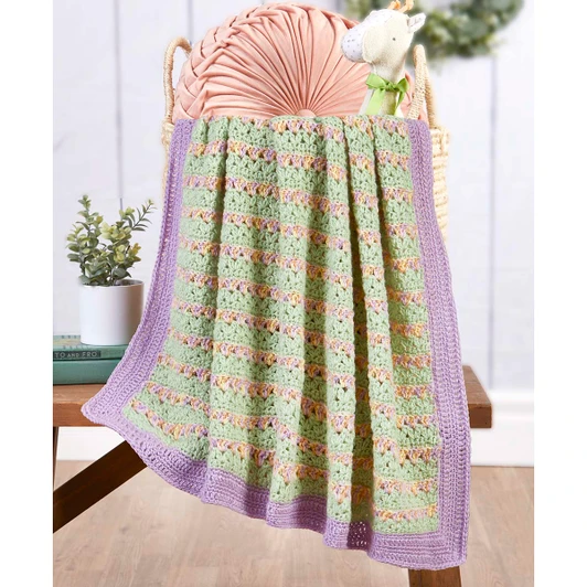 Herrschners Little Bloom Blanket Crochet Kit
