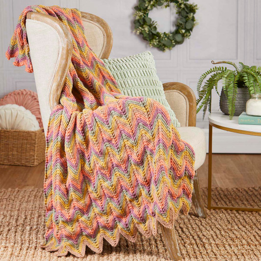 Herrschners Prairie Waves Throw Knit Kit