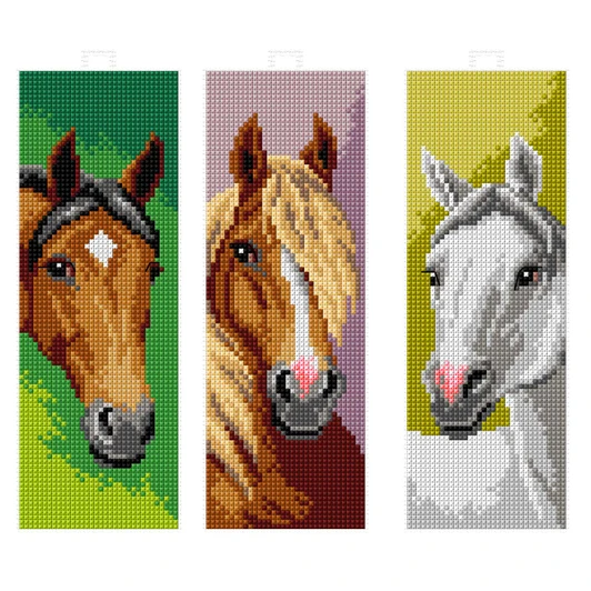 Orchidea Bookmarks Horses Counted Cross-Stitch Kit
