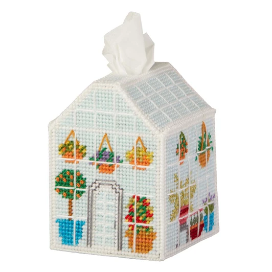 Herrschners Garden Escape Tissue Box Plastic Canvas Kit