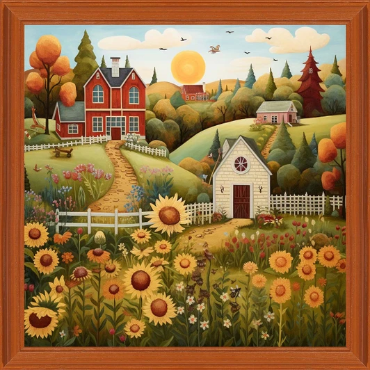 Sunrays Creations Needlearts A Happy Little Neighborhood Counted Cross-Stitch Chart