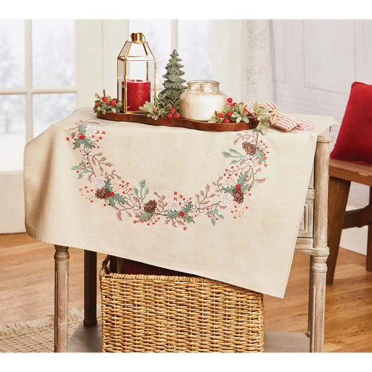Vervaco Ice Age Table Topper Stamped Cross-Stitch Kit