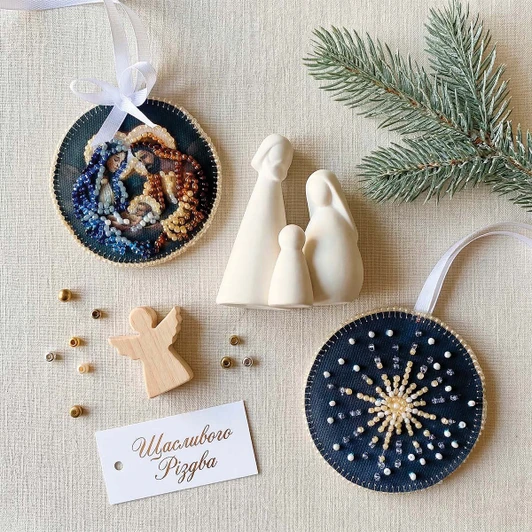Abris Art Holy Night Ornament Bead Embroidery Bead Embroidery Kit