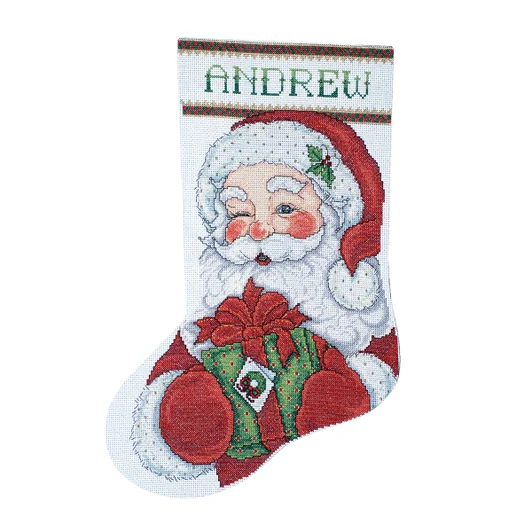 Design Works Winking Santa Counted Cross-Stitch Kit