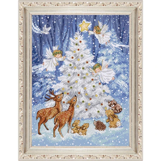 Letistitch Angel in Wood Kit & Frame Counted Cross-Stitch Kit