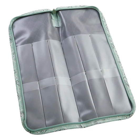 Herrschners Quilted Needle Case - Petite Paisley Mint