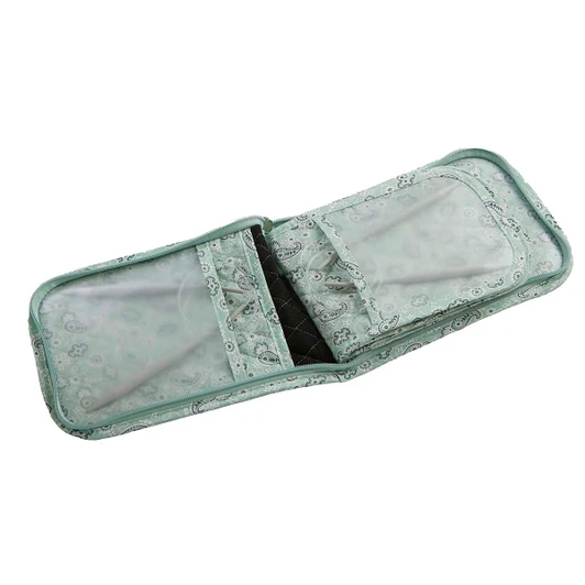 Herrschners Quilted Circular Knitting Needle Case-Petite Paisley Mint