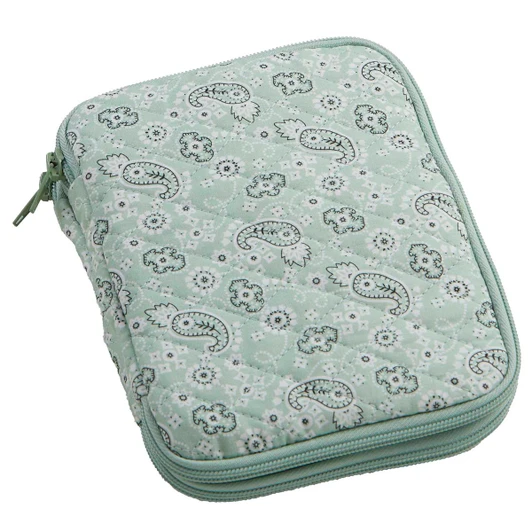 Herrschners Quilted Crochet Hook Organizer - Petite Paisley Mint