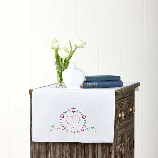 Herrschners Bridal Dresser Scarf Stamped Embroidery
